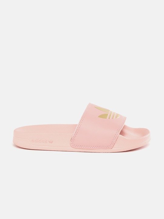 ADIDAS Originals Women Pink & Gold-Toned Brand Logo Printed Sliders - View 4