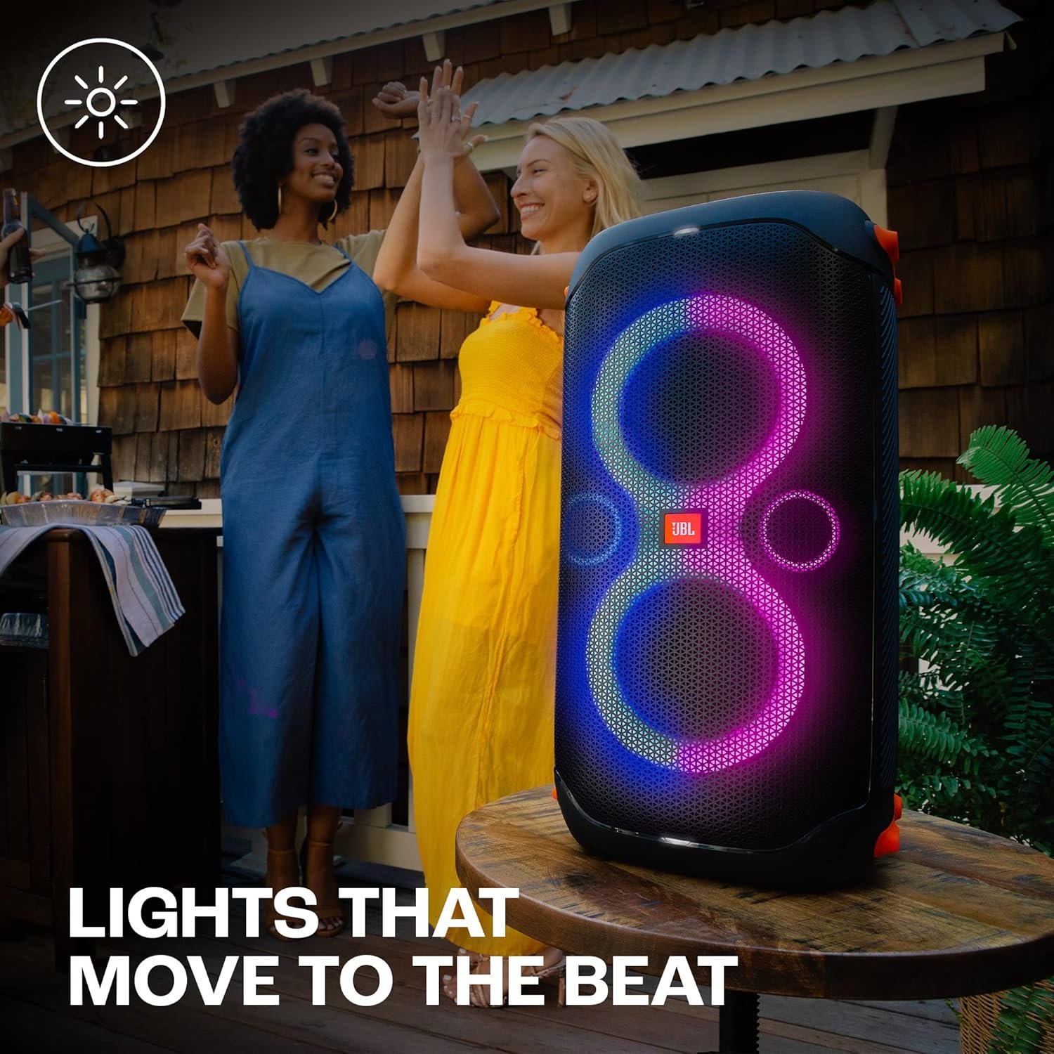 JBL Partybox 110, Wireless Bluetooth Party Speaker, 160W Monstrous Pro Sound, Dynamic Light Show, Upto 12Hrs Playtime, Built-in Powerbank, Guitar &amp; Mic Input, PartyBox App, Splashproof (Black) - View 5