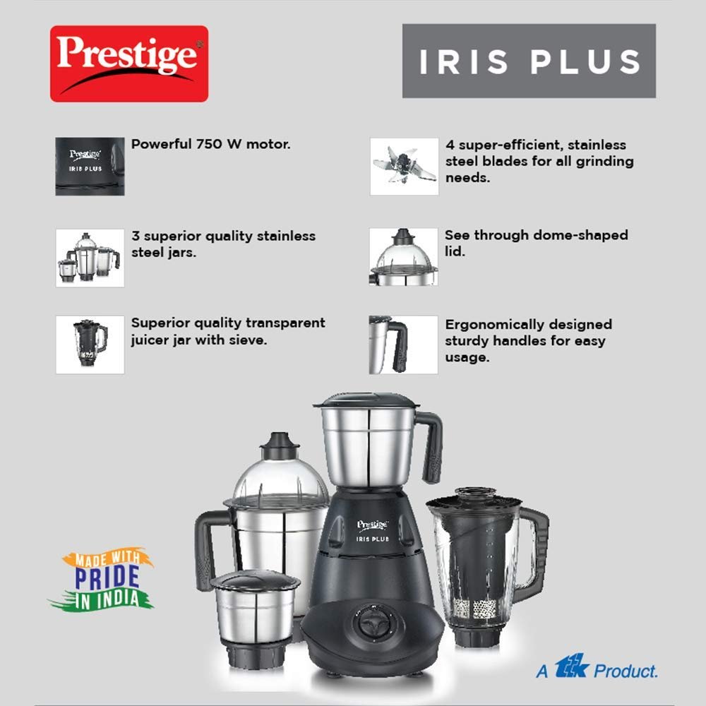 Prestige IRIS Plus 750 watt mixer grinder with Jar - View 5