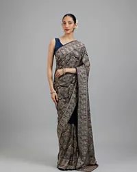 Indigo Blue Georgette Festive Saree