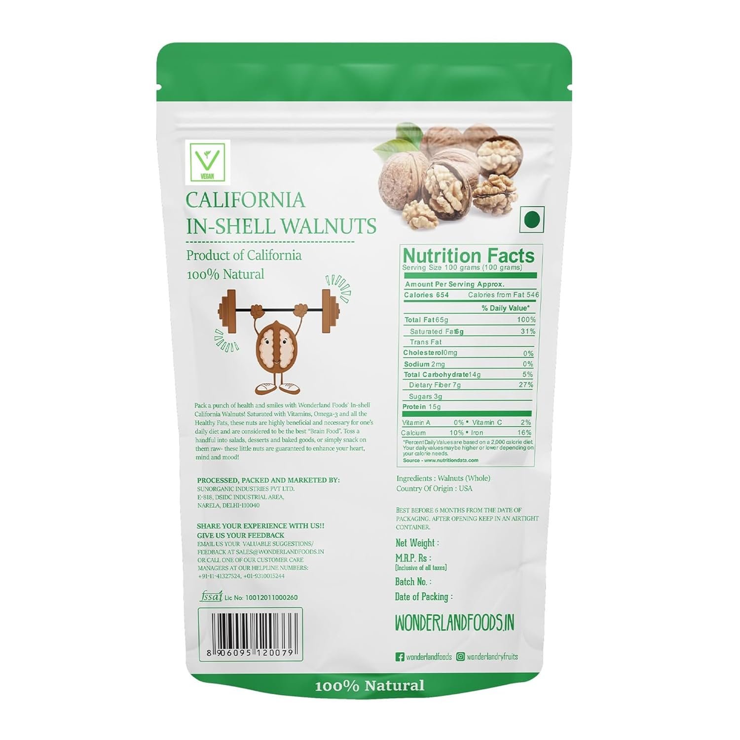 Kashmir Walnuts with Shell – 1kg | Fresh, Natural &amp; Unprocessed Dry Fruits | Rich in Omega-3 | Boosts Brain &amp; Heart Health - View 2