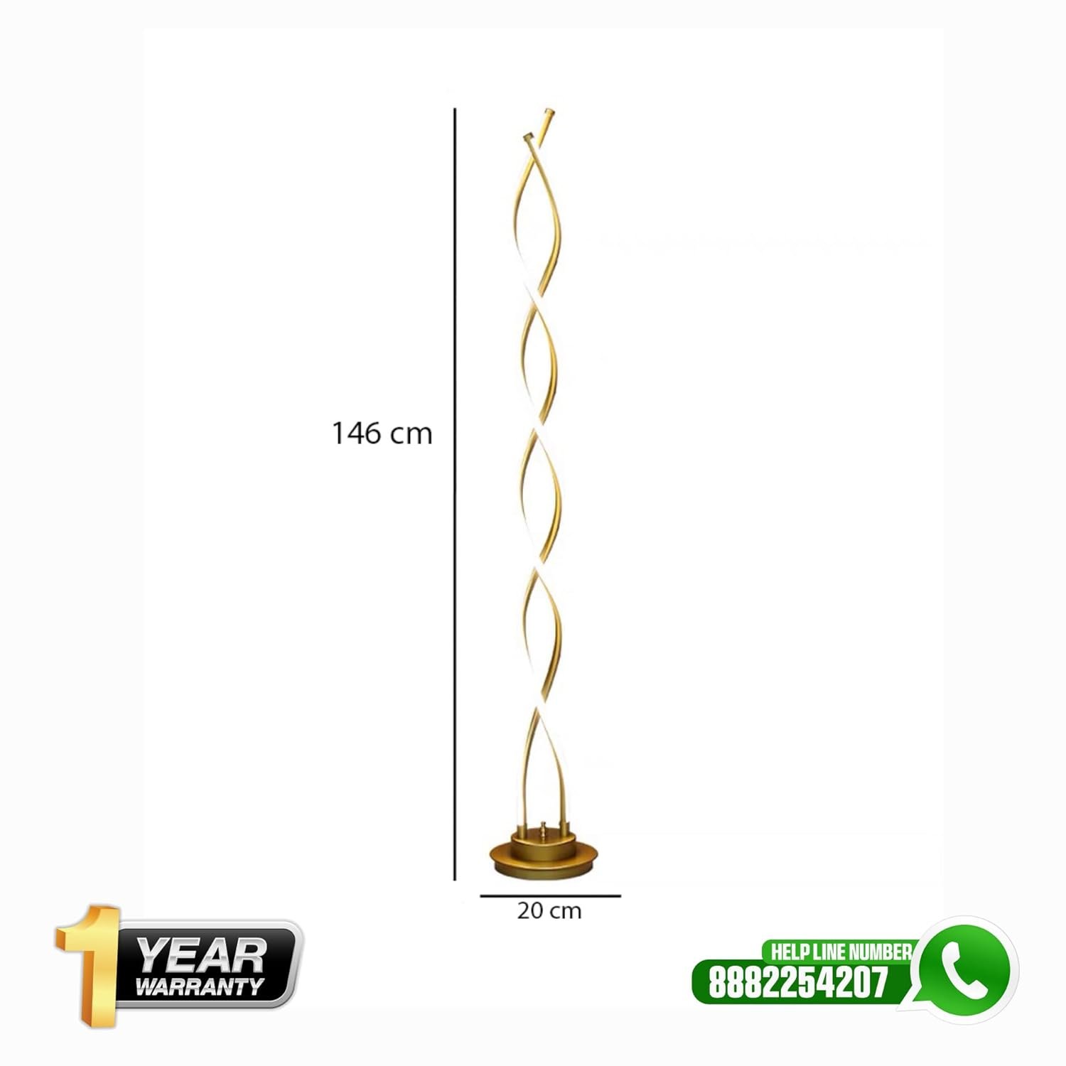 Smartway® Mighty Modern Designer Floor Lamp for Living Room, Bedroom Corner, Home Décor, Hotel &amp; Office Standing Lamp (Natural White) - View 2