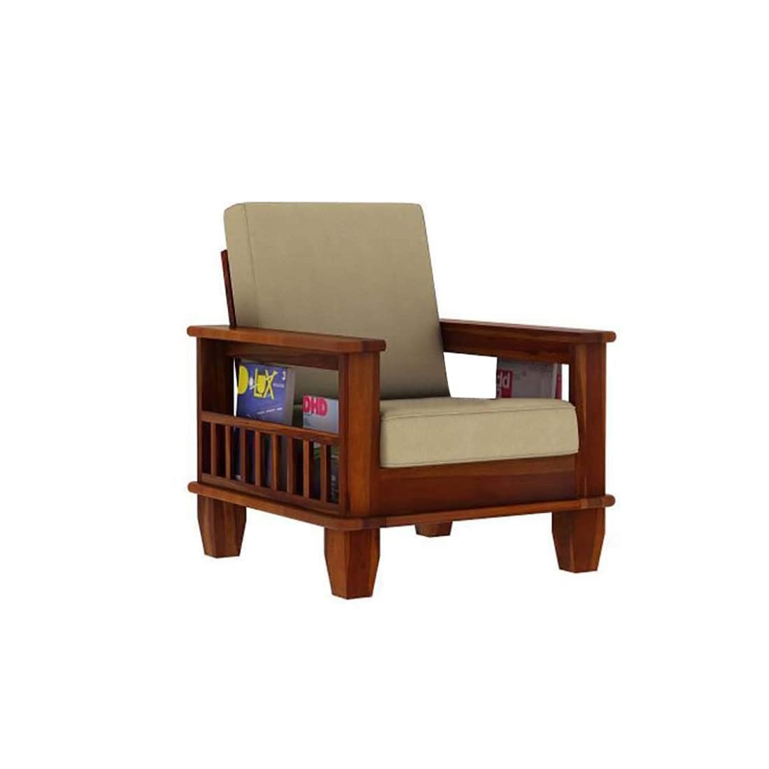 Varsha Furniture Solid Sheesham Wood Sofa for Living Room | Couch Sofa for Living Room | Sofa Set Furniture for Home| Settee (1 Seater) - View 3