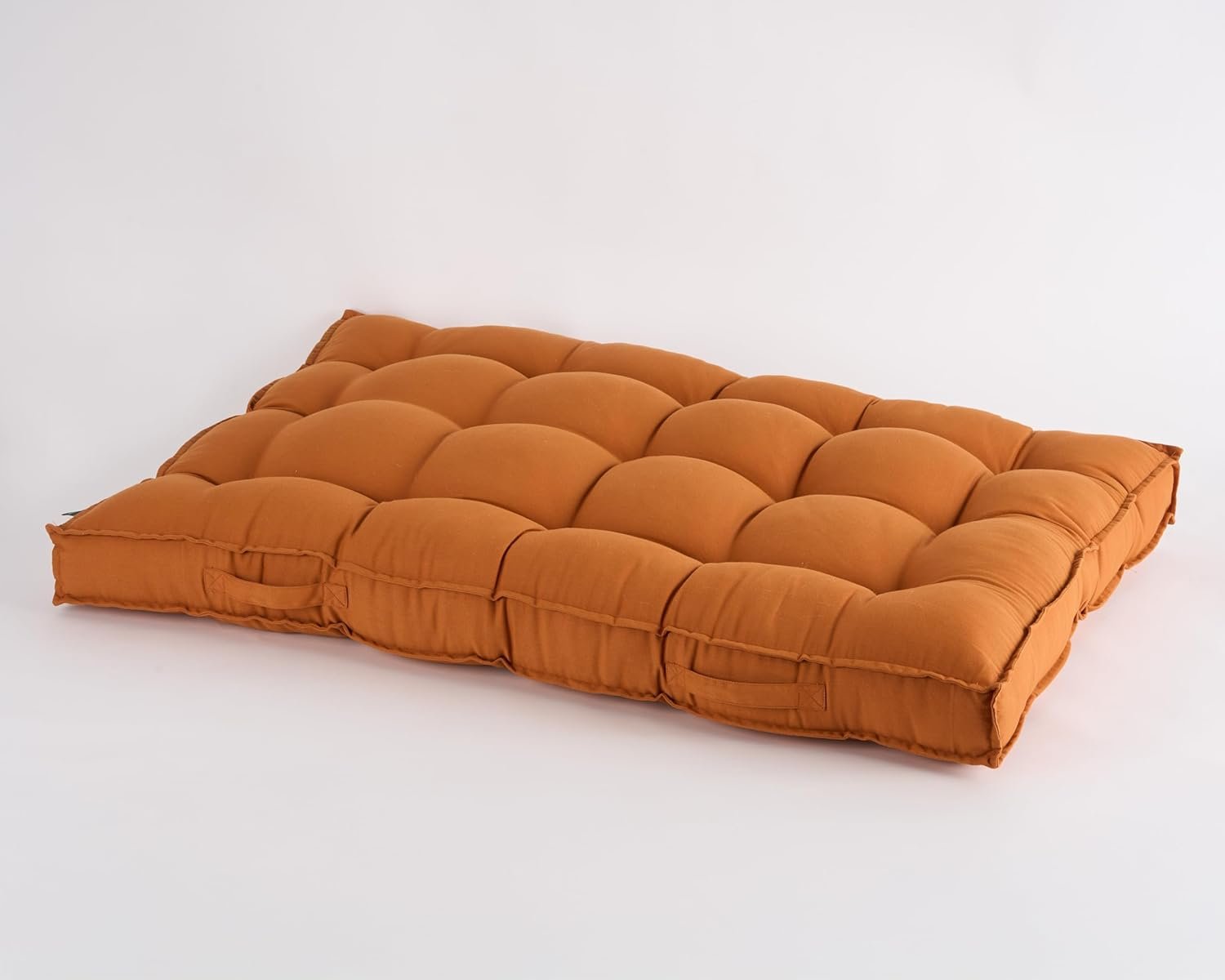 SKANDA FAB Low Seating Cushion -100% Cotton Twill, Hand-Plotted Microfiber Filling, Floor Cushion with 2 Back Support Cushions - Ideal for Living Room, Balcony, Lounge- 80x120 Brown (Pack of 1) - View 2