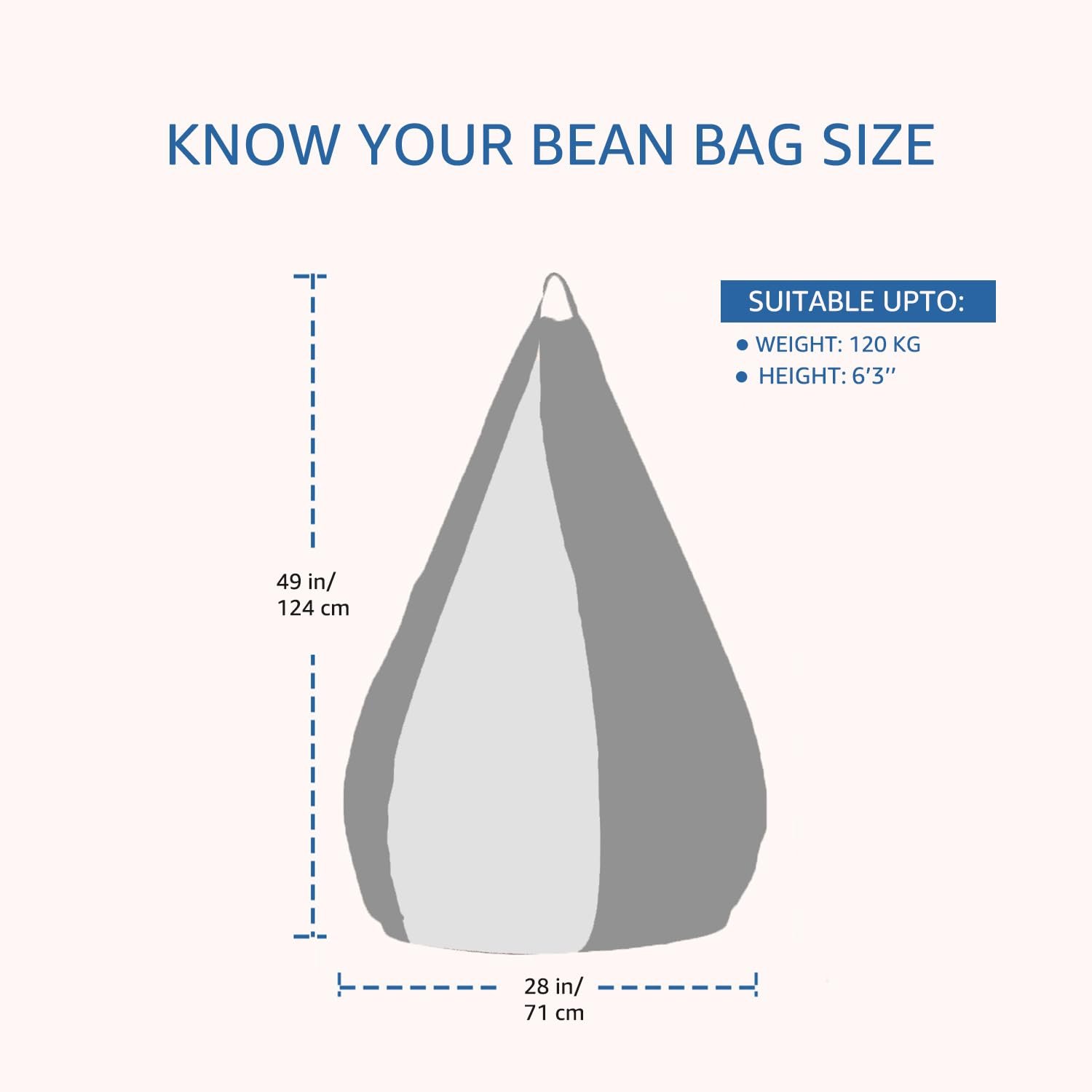 Amazon Brand Solimo Premium Faux Leather Bean Bag, Filled with Beans | Capacity: Upto 6 Ft Height, 120 KG Weight | 3XL | Black and Brown - View 4