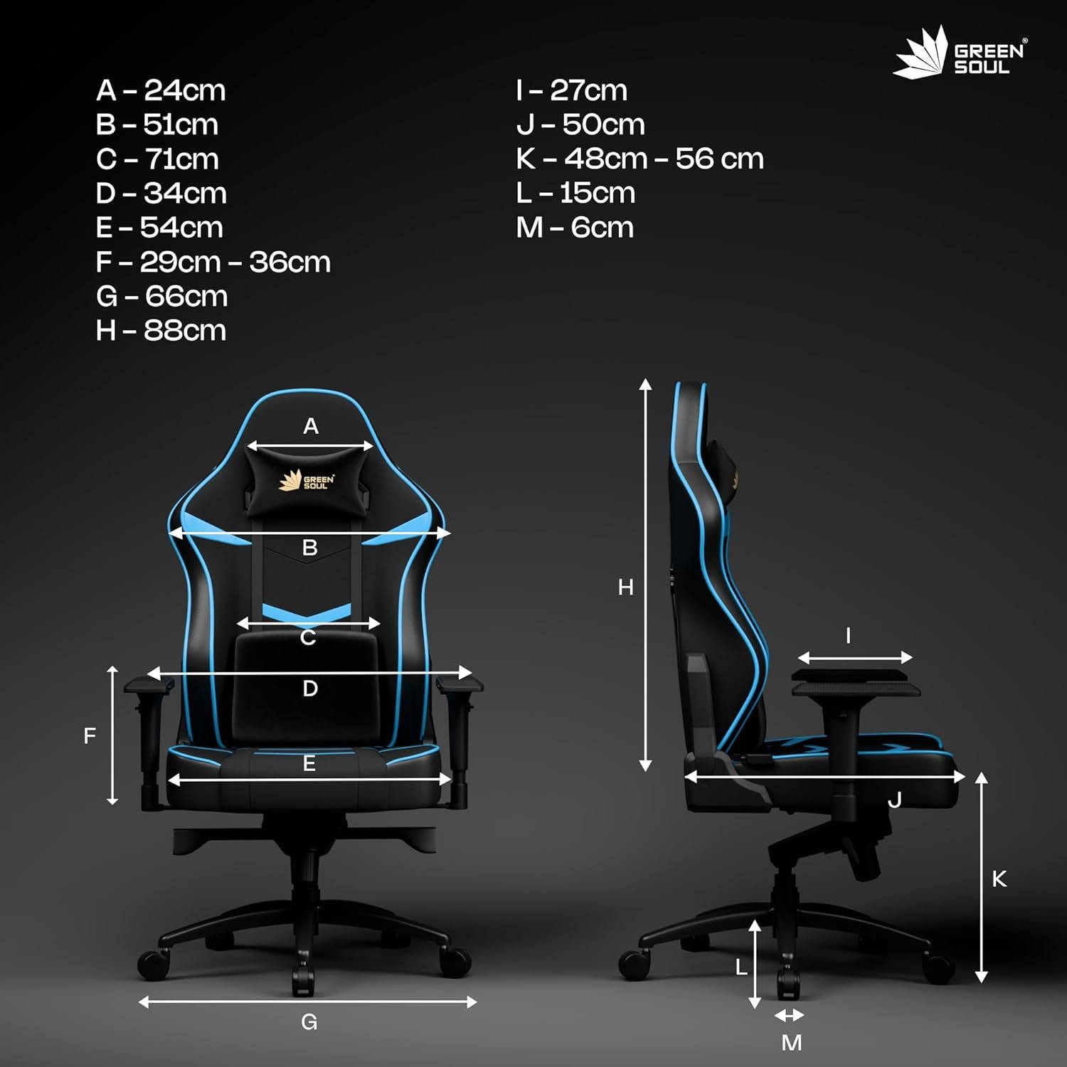Gaming &amp; Office Chair| Premium Spandex &amp; PU Leather Fabric | Adjustable Neck, Lumbar Pillow | 4D Adjustable Armrests (Black Blue) - View 2